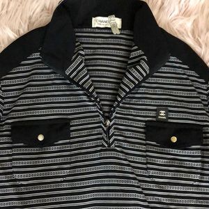 Chanel black and white striped longsleeve